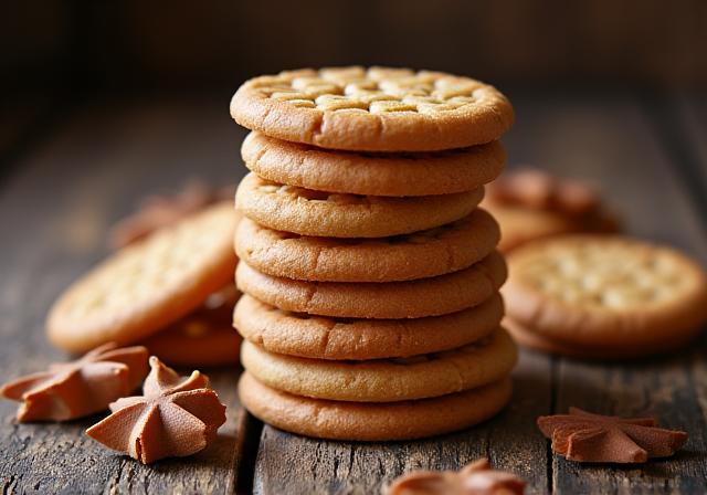 Stapel van knapperige speculoos koekjes